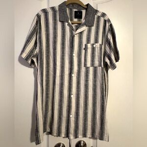 Junk Food Clothing Men's Striped Short Sleeve Shirt